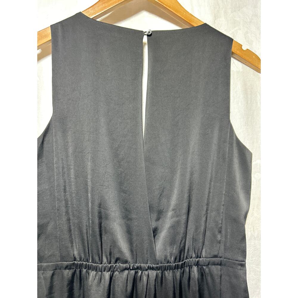 Madewell Satin Dress 0 Black Sheath Sleeveless Knee Length LBD Slip - Picture 9 of 12